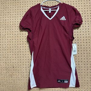 Adidas Woven A1 Stock J Football Jersey Burgundy and White Mens Size L GG7397